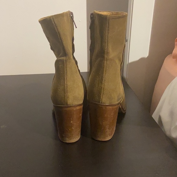 Zara real suede chunky heel booties size 36 (cowboy boot look) 👢 - Picture 2 of 5